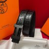 Constance Belt Buckle & Mississippiensis Alligator Leather Strap 38 mm So Black Metal Finish Buckle Noir
