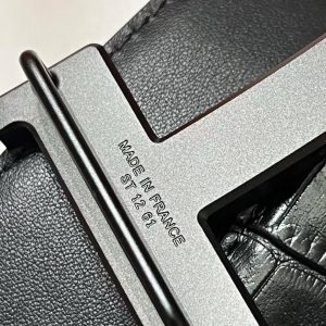 Constance Belt Buckle & Mississippiensis Alligator Leather Strap 38 mm So Black Metal Finish Buckle Noir - Image 3