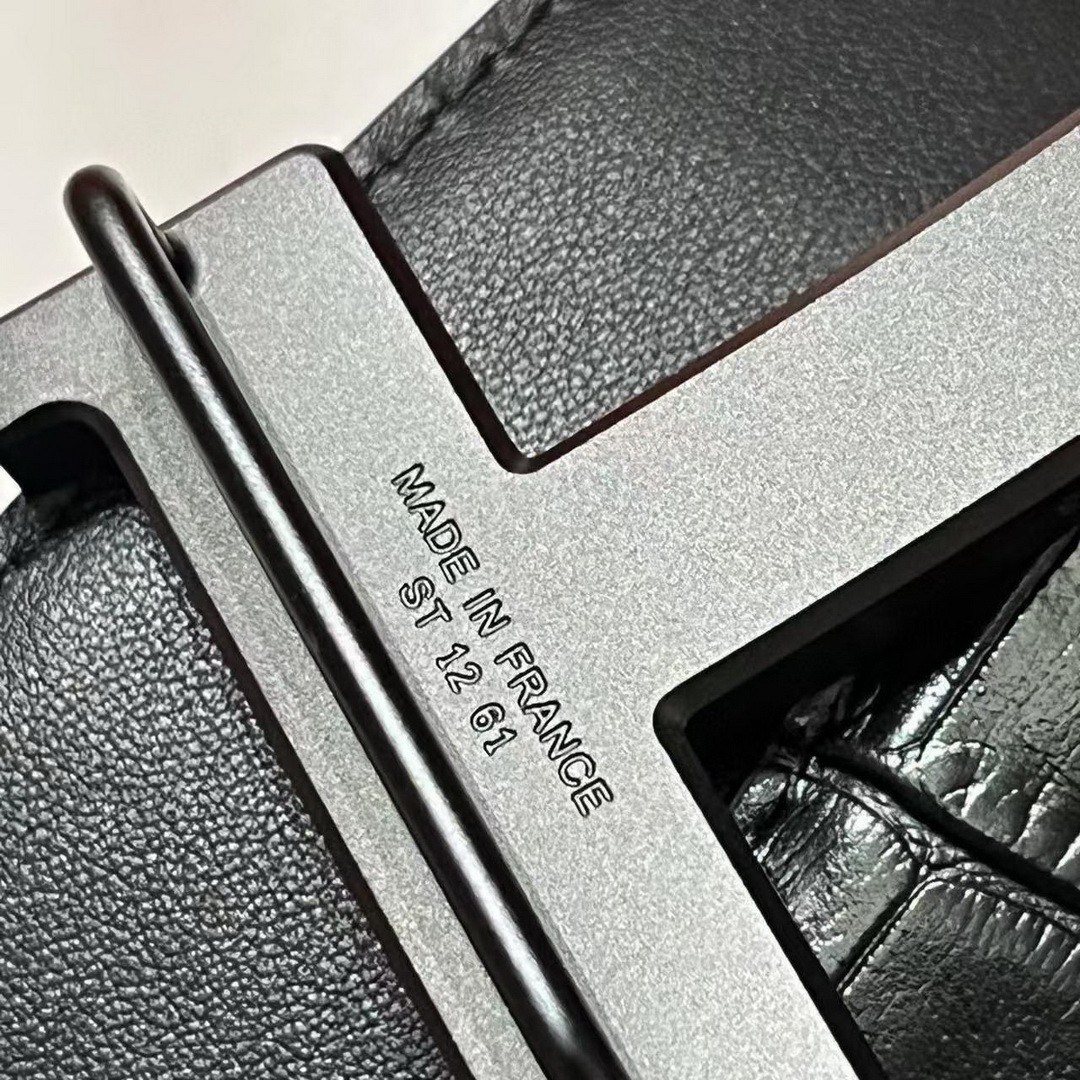 Constance Belt Buckle & Mississippiensis Alligator Leather Strap 38 mm So Black Metal Finish Buckle Noir - Image 3