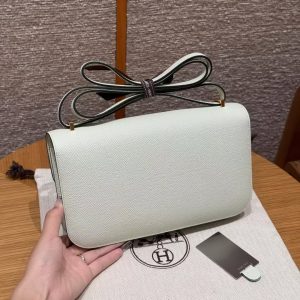 Hermes Constance Elan 24 Bag Handmade In Epsom Calfskin Leather Gold Hardware 0S Vert Fizz - Image 2