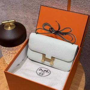 Hermes Constance Elan 24 Bag Handmade In Epsom Calfskin Leather Gold Hardware 0S Vert Fizz - Image 13