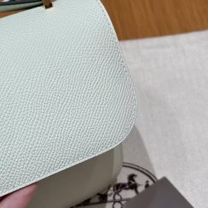 Hermes Constance Elan 24 Bag Handmade In Epsom Calfskin Leather Gold Hardware 0S Vert Fizz - Image 9