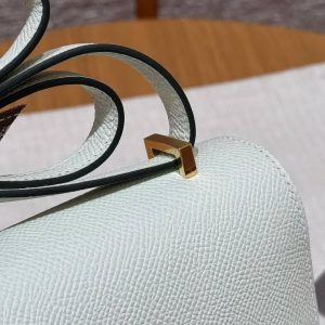Hermes Constance Elan 24 Bag Handmade In Epsom Calfskin Leather Gold Hardware 0S Vert Fizz - Image 8