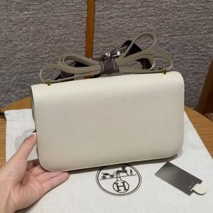 Hermes Constance Elan 24 Bag Handmade In Epsom Calfskin Leather Gold Hardware 10 Craie - Image 2