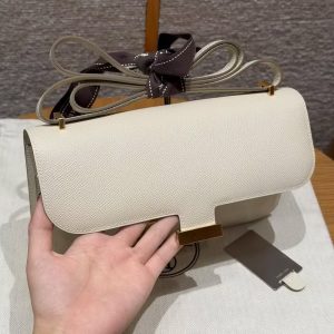 Hermes Constance Elan 24 Bag Handmade In Epsom Calfskin Leather Gold Hardware 10 Craie - Image 8