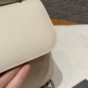 Hermes Constance Elan 24 Bag Handmade In Epsom Calfskin Leather Gold Hardware 10 Craie - Image 7
