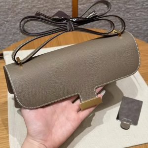 Hermes Constance Elan 24 Bag Handmade In Epsom Calfskin Leather Gold Hardware 18 Etoupe - Image 8