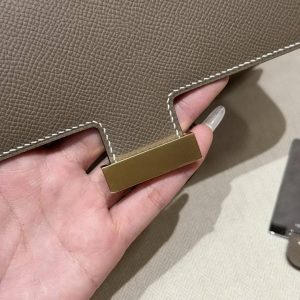 Hermes Constance Elan 24 Bag Handmade In Epsom Calfskin Leather Gold Hardware 18 Etoupe - Image 7