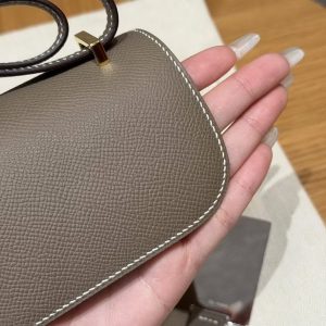 Hermes Constance Elan 24 Bag Handmade In Epsom Calfskin Leather Gold Hardware 18 Etoupe - Image 6