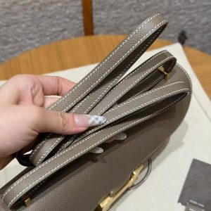 Hermes Constance Elan 24 Bag Handmade In Epsom Calfskin Leather Gold Hardware 18 Etoupe - Image 4
