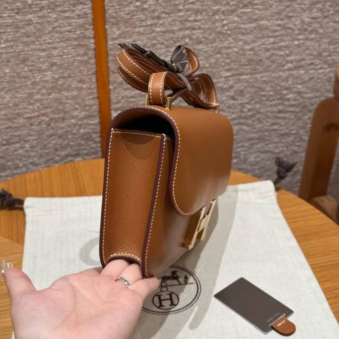 Hermes Constance Elan 24 Bag Handmade In Epsom Calfskin Leather Gold Hardware 37 Gold - Image 16