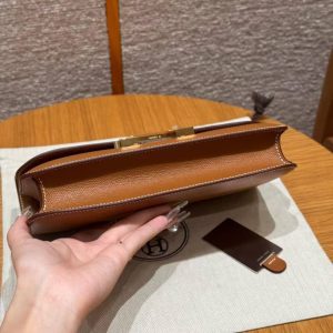 Hermes Constance Elan 24 Bag Handmade In Epsom Calfskin Leather Gold Hardware 37 Gold - Image 14