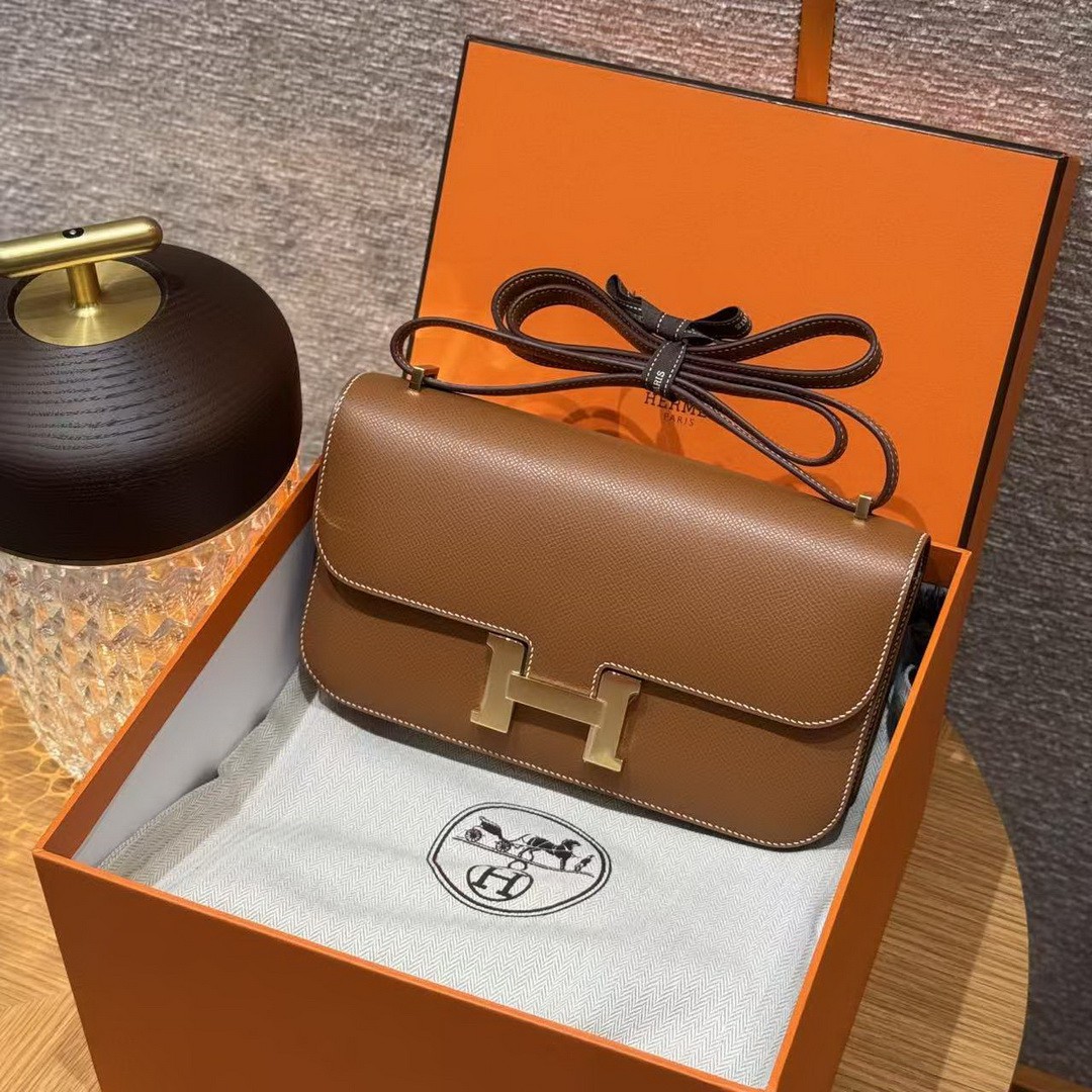 Hermes Constance Elan 24 Bag Handmade In Epsom Calfskin Leather Gold Hardware 37 Gold - Image 11