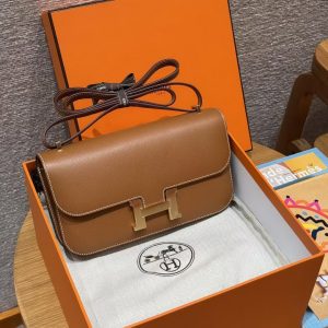 Hermes Constance Elan 24 Bag Handmade In Epsom Calfskin Leather Gold Hardware 37 Gold - Image 10