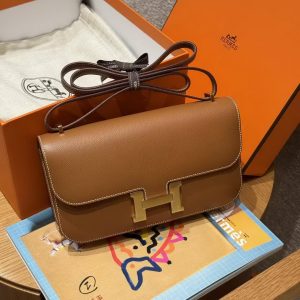 Hermes Constance Elan 24 Bag Handmade In Epsom Calfskin Leather Gold Hardware 37 Gold - Image 9