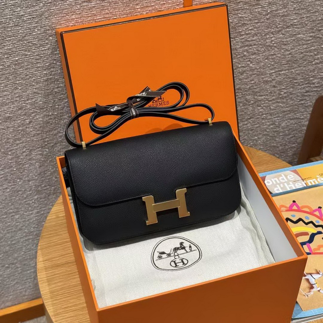 Hermes Constance Elan 24 Bag Handmade In Epsom Calfskin Leather Gold Hardware 89 Nior - Image 3