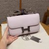 Hermes Constance Elan 24 Bag Handmade In Epsom Calfskin Leather Silver Hardware 09 Mauve Pale