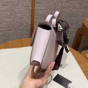 Hermes Constance Elan 24 Bag Handmade In Epsom Calfskin Leather Silver Hardware 09 Mauve Pale - Image 16