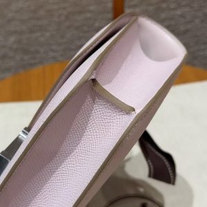 Hermes Constance Elan 24 Bag Handmade In Epsom Calfskin Leather Silver Hardware 09 Mauve Pale - Image 10