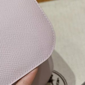 Hermes Constance Elan 24 Bag Handmade In Epsom Calfskin Leather Silver Hardware 09 Mauve Pale - Image 5