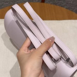 Hermes Constance Elan 24 Bag Handmade In Epsom Calfskin Leather Silver Hardware 09 Mauve Pale - Image 4