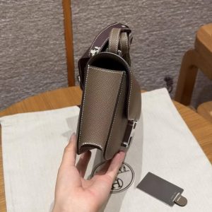 Hermes Constance Elan 24 Bag Handmade In Epsom Calfskin Leather Silver Hardware 18 Etoupe - Image 18