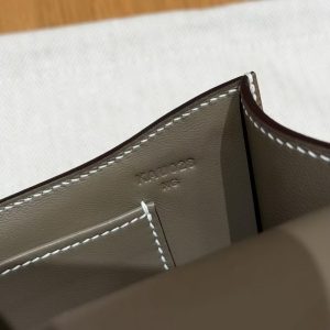 Hermes Constance Elan 24 Bag Handmade In Epsom Calfskin Leather Silver Hardware 18 Etoupe - Image 13