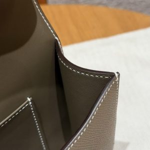 Hermes Constance Elan 24 Bag Handmade In Epsom Calfskin Leather Silver Hardware 18 Etoupe - Image 8