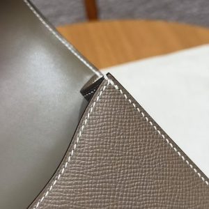 Hermes Constance Elan 24 Bag Handmade In Epsom Calfskin Leather Silver Hardware 18 Etoupe - Image 7