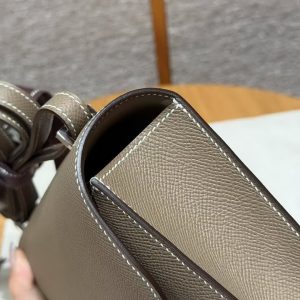 Hermes Constance Elan 24 Bag Handmade In Epsom Calfskin Leather Silver Hardware 18 Etoupe - Image 6