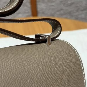 Hermes Constance Elan 24 Bag Handmade In Epsom Calfskin Leather Silver Hardware 18 Etoupe - Image 5