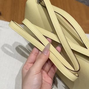 Hermes Constance Elan 24 Bag Handmade In Epsom Calfskin Leather Silver Hardware 1Z Jaune Poussin - Image 9