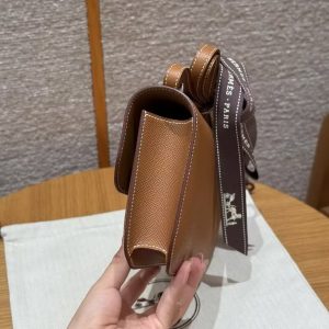 Hermes Constance Elan 24 Bag Handmade In Epsom Calfskin Leather Silver Hardware 37 Gold - Image 2