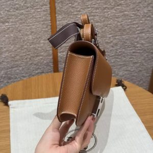 Hermes Constance Elan 24 Bag Handmade In Epsom Calfskin Leather Silver Hardware 37 Gold - Image 11