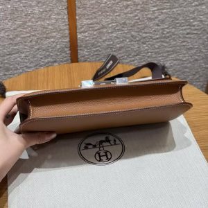 Hermes Constance Elan 24 Bag Handmade In Epsom Calfskin Leather Silver Hardware 37 Gold - Image 10
