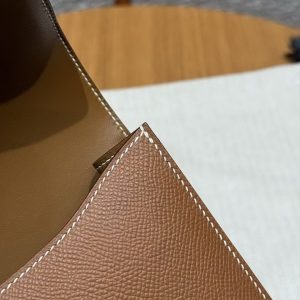 Hermes Constance Elan 24 Bag Handmade In Epsom Calfskin Leather Silver Hardware 37 Gold - Image 6
