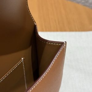 Hermes Constance Elan 24 Bag Handmade In Epsom Calfskin Leather Silver Hardware 37 Gold - Image 4