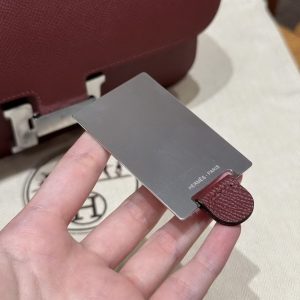 Hermes Constance Elan 24 Bag Handmade In Epsom Calfskin Leather Silver Hardware 55 Rouge H - Image 11