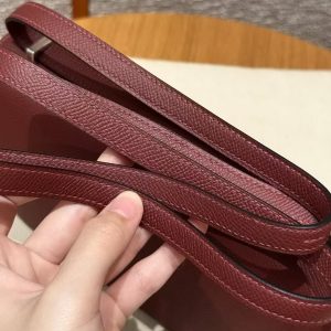 Hermes Constance Elan 24 Bag Handmade In Epsom Calfskin Leather Silver Hardware 55 Rouge H - Image 5