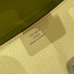Hermes Constance Elan 24 Bag Handmade In Epsom Calfskin Leather Silver Hardware 9R Lime - Image 11