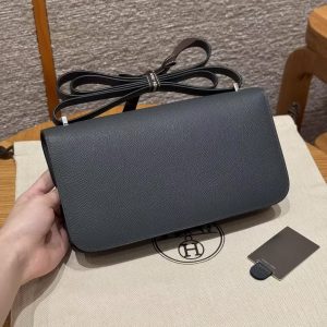 Hermes Constance Elan 24 Bag Handmade In Epsom Calfskin Leather Silver Hardware H0 Gigs Misty - Image 2