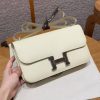 Hermes Constance Elan 24 Bag Handmade In Epsom Calfskin Leather Silver Hardware i8 Jaune Milton