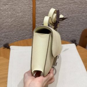 Hermes Constance Elan 24 Bag Handmade In Epsom Calfskin Leather Silver Hardware i8 Jaune Milton - Image 17