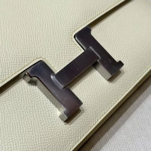Hermes Constance Elan 24 Bag Handmade In Epsom Calfskin Leather Silver Hardware i8 Jaune Milton - Image 11