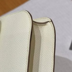 Hermes Constance Elan 24 Bag Handmade In Epsom Calfskin Leather Silver Hardware i8 Jaune Milton - Image 6