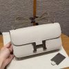 Hermes Constance Elan 24 Bag Handmade In Evercolor Calfskin Leather Silver Hardware 80 Gris Perle