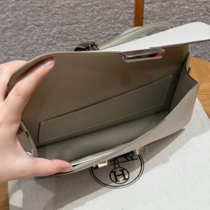 Hermes Constance Elan 24 Bag Handmade In Evercolor Calfskin Leather Silver Hardware 80 Gris Perle - Image 14