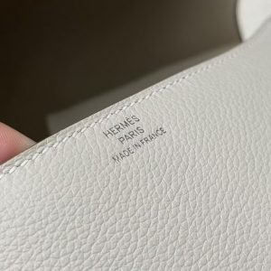 Hermes Constance Elan 24 Bag Handmade In Evercolor Calfskin Leather Silver Hardware 80 Gris Perle - Image 13
