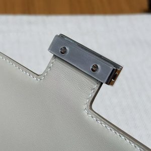 Hermes Constance Elan 24 Bag Handmade In Evercolor Calfskin Leather Silver Hardware 80 Gris Perle - Image 8