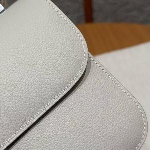 Hermes Constance Elan 24 Bag Handmade In Evercolor Calfskin Leather Silver Hardware 80 Gris Perle - Image 6